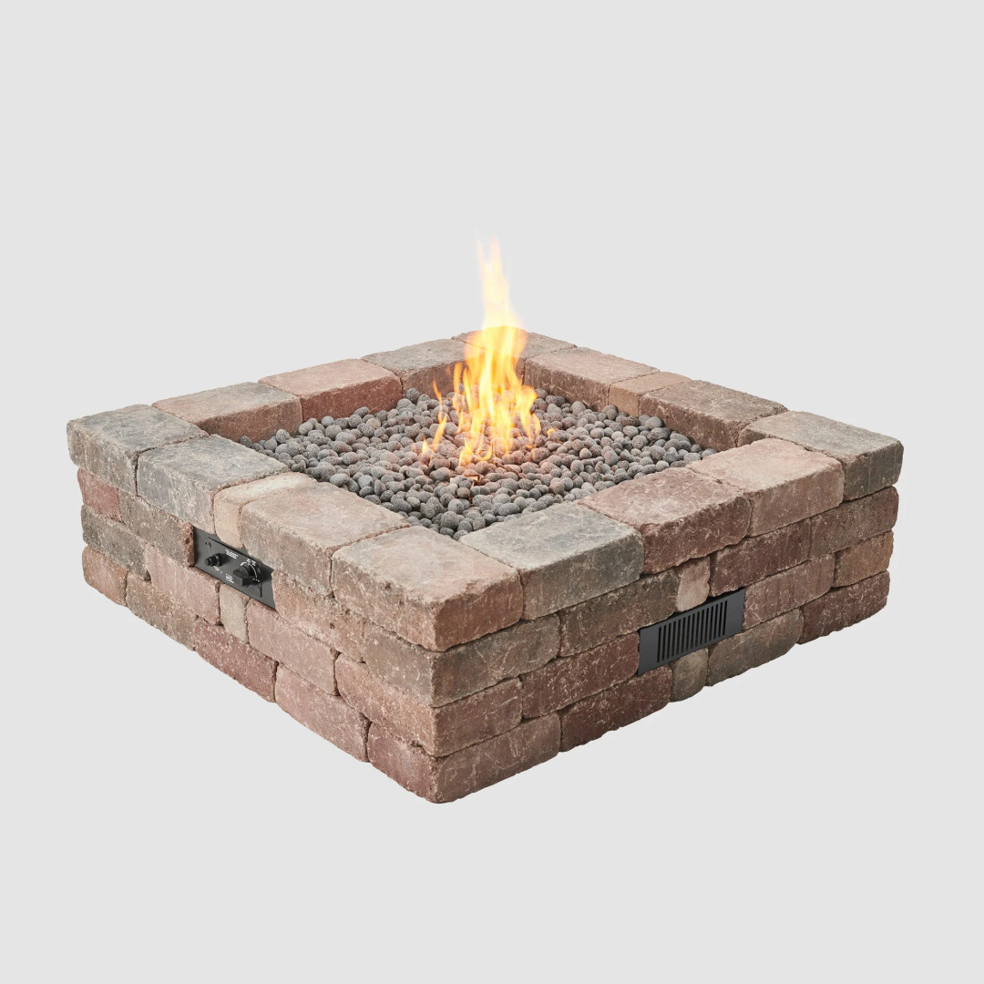 2026 Outdoor GreatRoom Bronson Block Square Gas Fire Pit