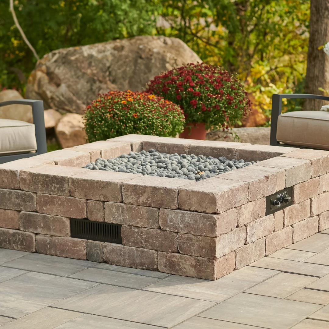 2026 Outdoor GreatRoom Bronson Block Square Gas Fire Pit