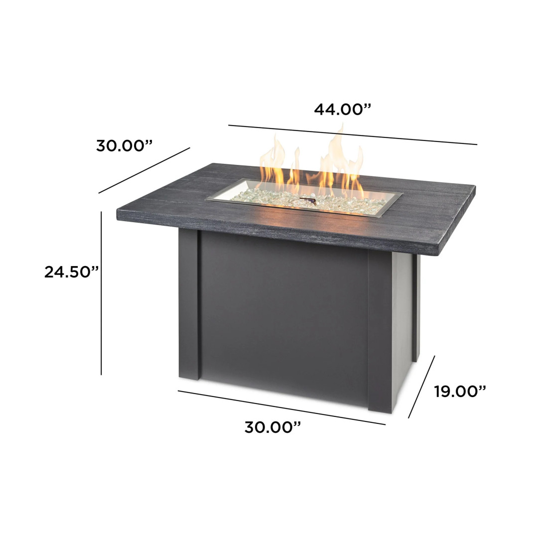 2026 Outdoor GreatRoom Havenwood Rectangular Gas Fire Pit Table 44"