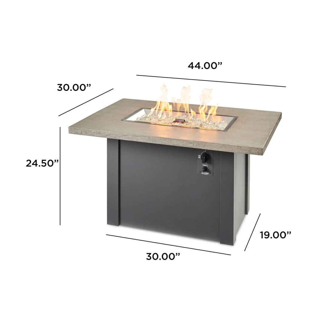 2026 Outdoor GreatRoom Havenwood Rectangular Gas Fire Pit Table 44"
