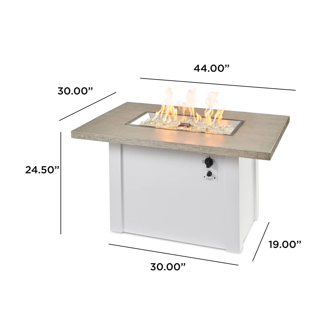 2026 Outdoor GreatRoom Havenwood Rectangular Gas Fire Pit Table 44"