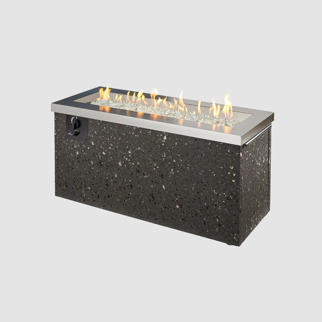 2026 Outdoor GreatRoom Stainless Steel Key Largo Linear Gas Fire Pit Table
