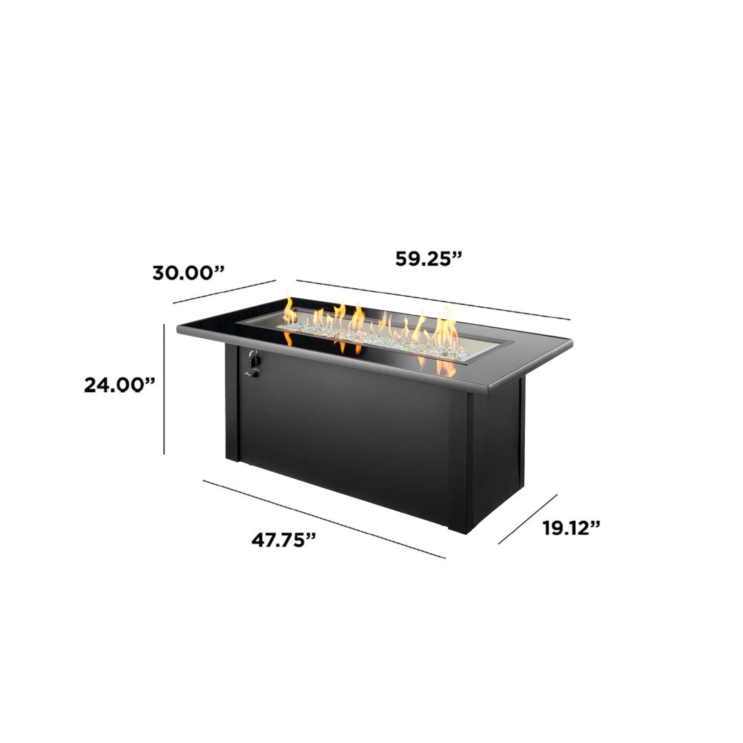 2026 Outdoor GreatRoom Monte Carlo Linear Gas Fire Pit Table