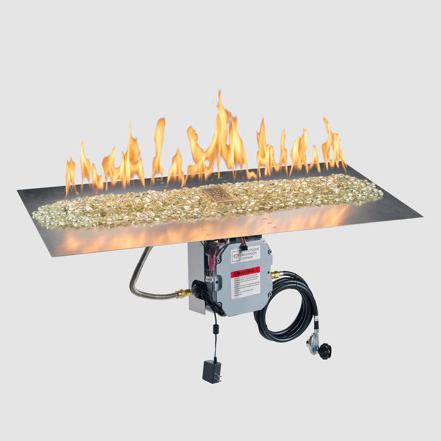2026 Outdoor GreatRoom Crystal Fire Plus Linear Gas Burner Insert and Plate Kit