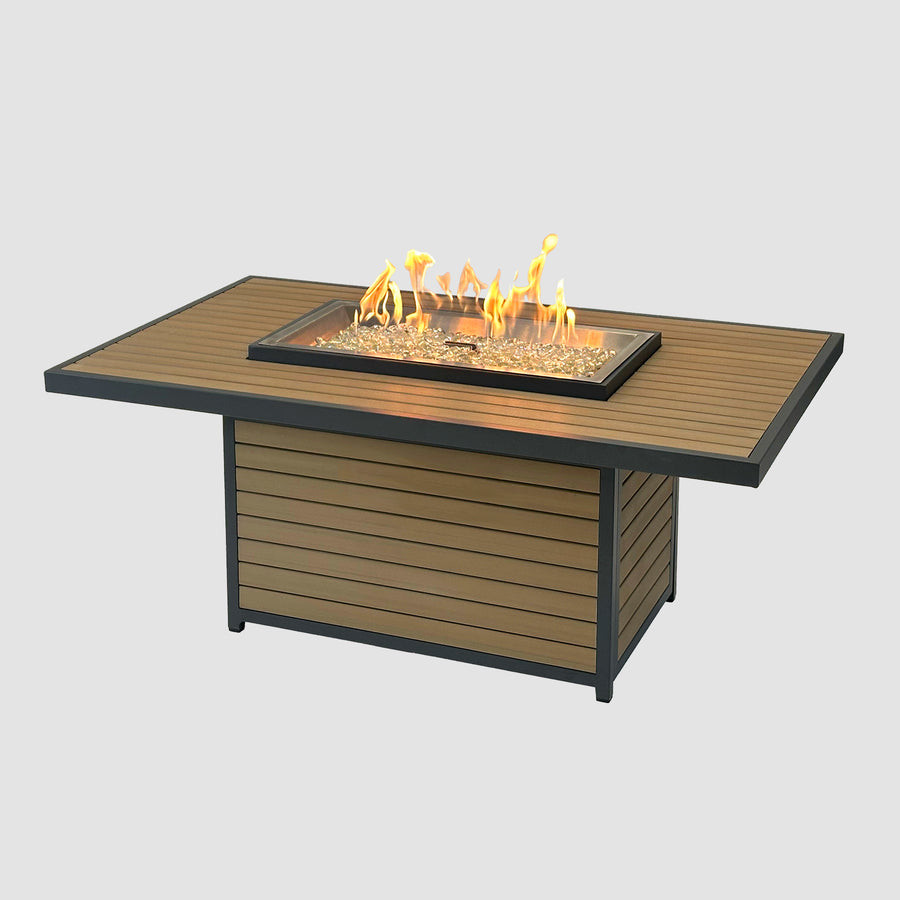 2026 Outdoor GreatRoom Kenwood and Brooks Rectangular Chat Height Gas Fire Pit Table