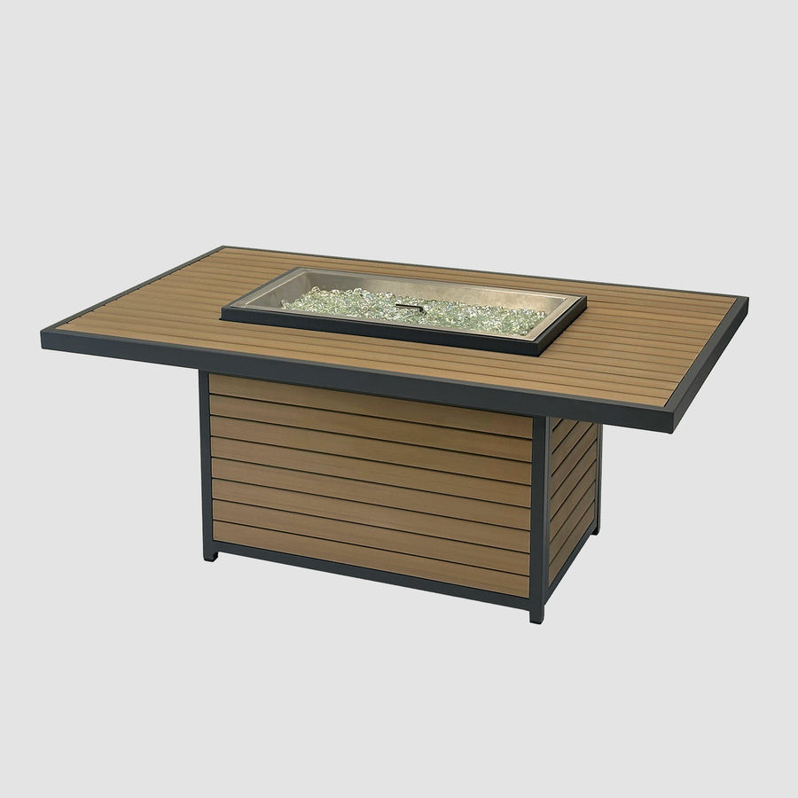 2026 Outdoor GreatRoom Kenwood and Brooks Rectangular Chat Height Gas Fire Pit Table