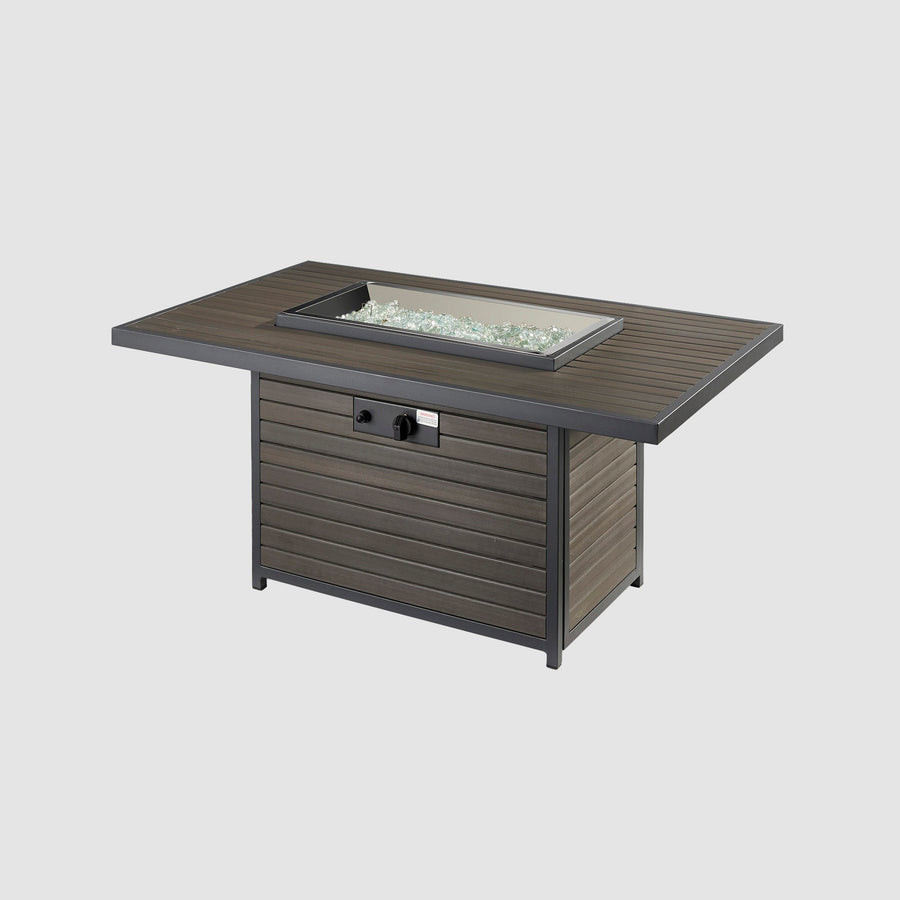 2026 Outdoor GreatRoom Kenwood and Brooks Rectangular Chat Height Gas Fire Pit Table