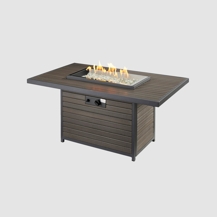2026 Outdoor GreatRoom Kenwood and Brooks Rectangular Chat Height Gas Fire Pit Table