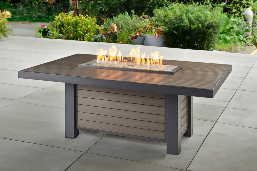 2026 Outdoor GreatRoom Kenwood and Brooks Linear Dining Height Gas Fire Pit Table
