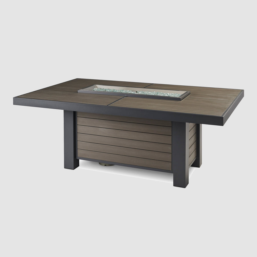 2026 Outdoor GreatRoom Kenwood and Brooks Linear Dining Height Gas Fire Pit Table