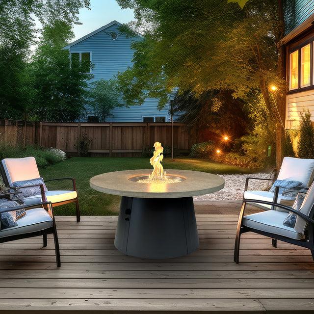 2026 Outdoor GreatRoom Cirvalo Round Gas Fire Pit Table
