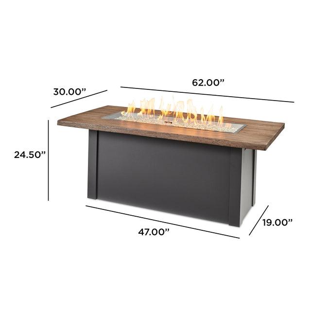 2026 Outdoor GreatRoom Havenwood Linear Gas Fire Pit Table 62"