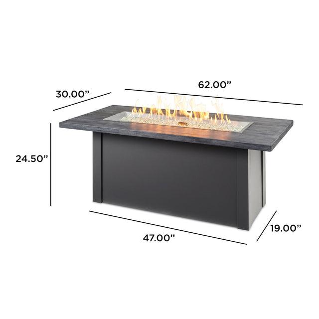 2026 Outdoor GreatRoom Havenwood Linear Gas Fire Pit Table 62"