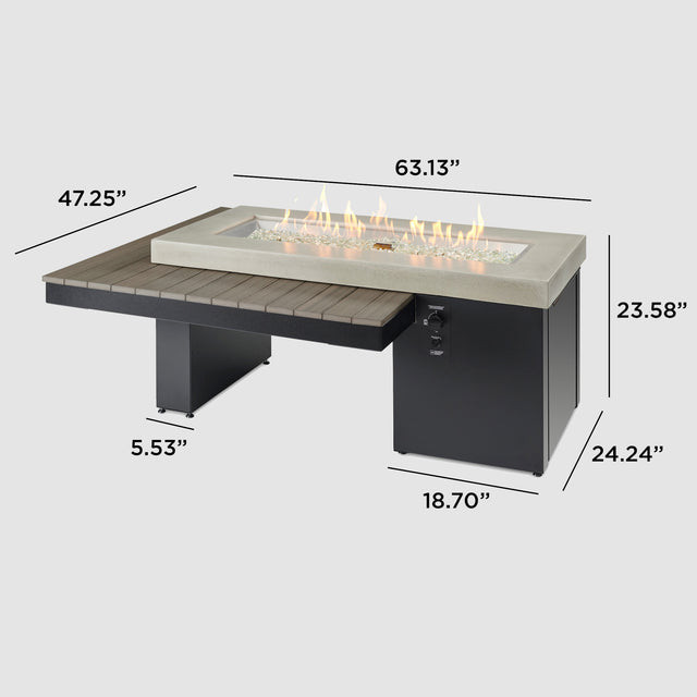2026 Outdoor GreatRoom Uptown Black Linear Fire Pit Table