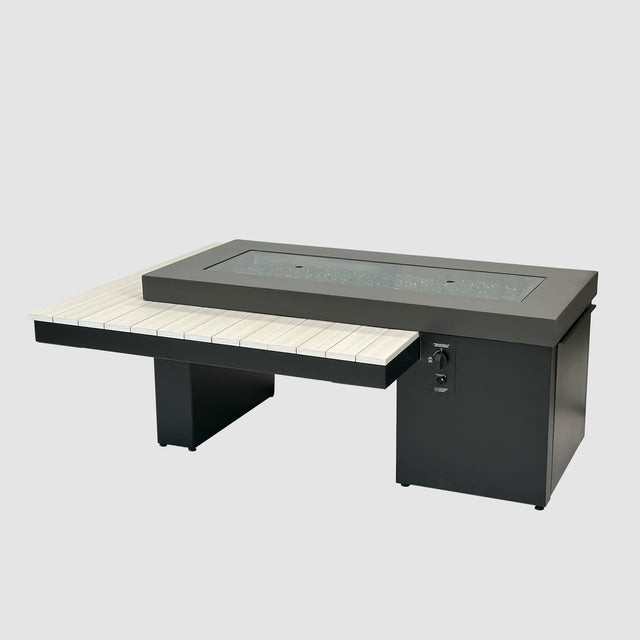 2026 Outdoor GreatRoom Uptown Black Linear Fire Pit Table