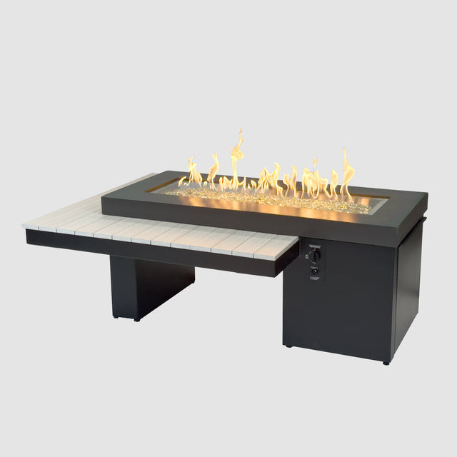 2026 Outdoor GreatRoom Uptown Black Linear Fire Pit Table