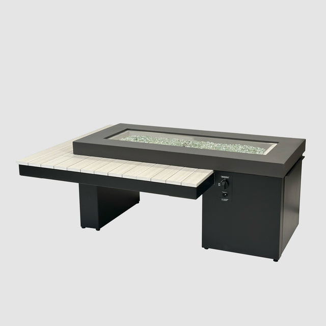 2026 Outdoor GreatRoom Uptown Black Linear Fire Pit Table